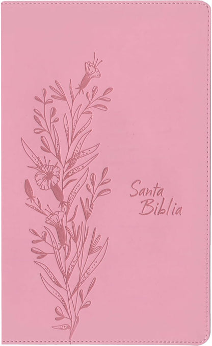 Biblia De Referencia En La Columna Central NTV, Letra Grande Con Filament (Sentipiel, Rosa, Letra Roja) (Spanish Edition)