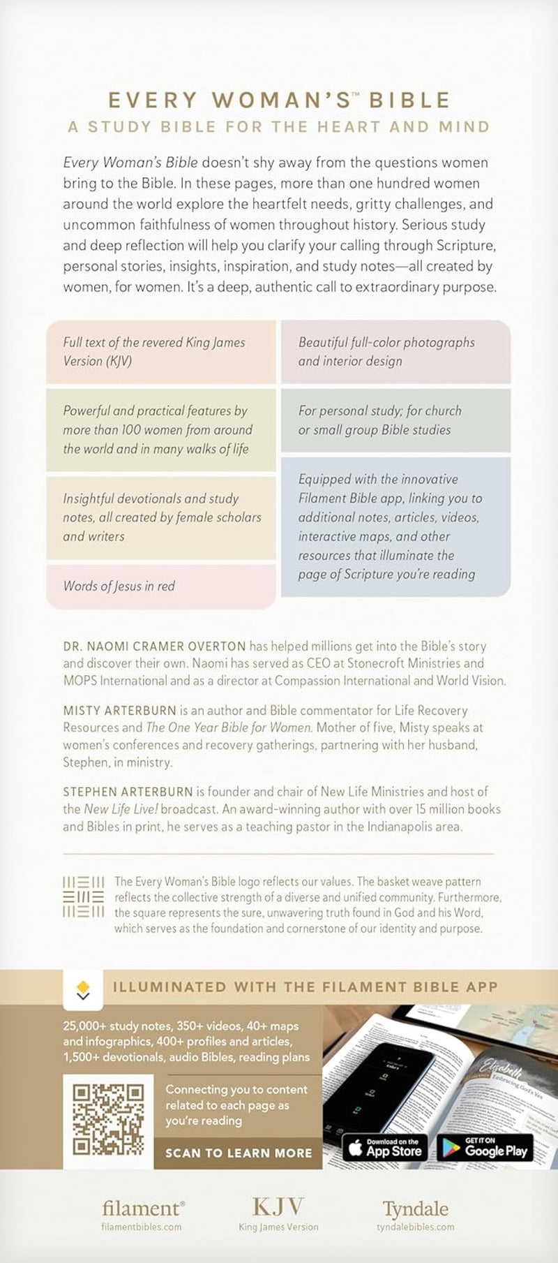 KJV Every Woman'S Bible, Filament Enabled (Leatherlike, Periwinkle Purple, Red Letter)