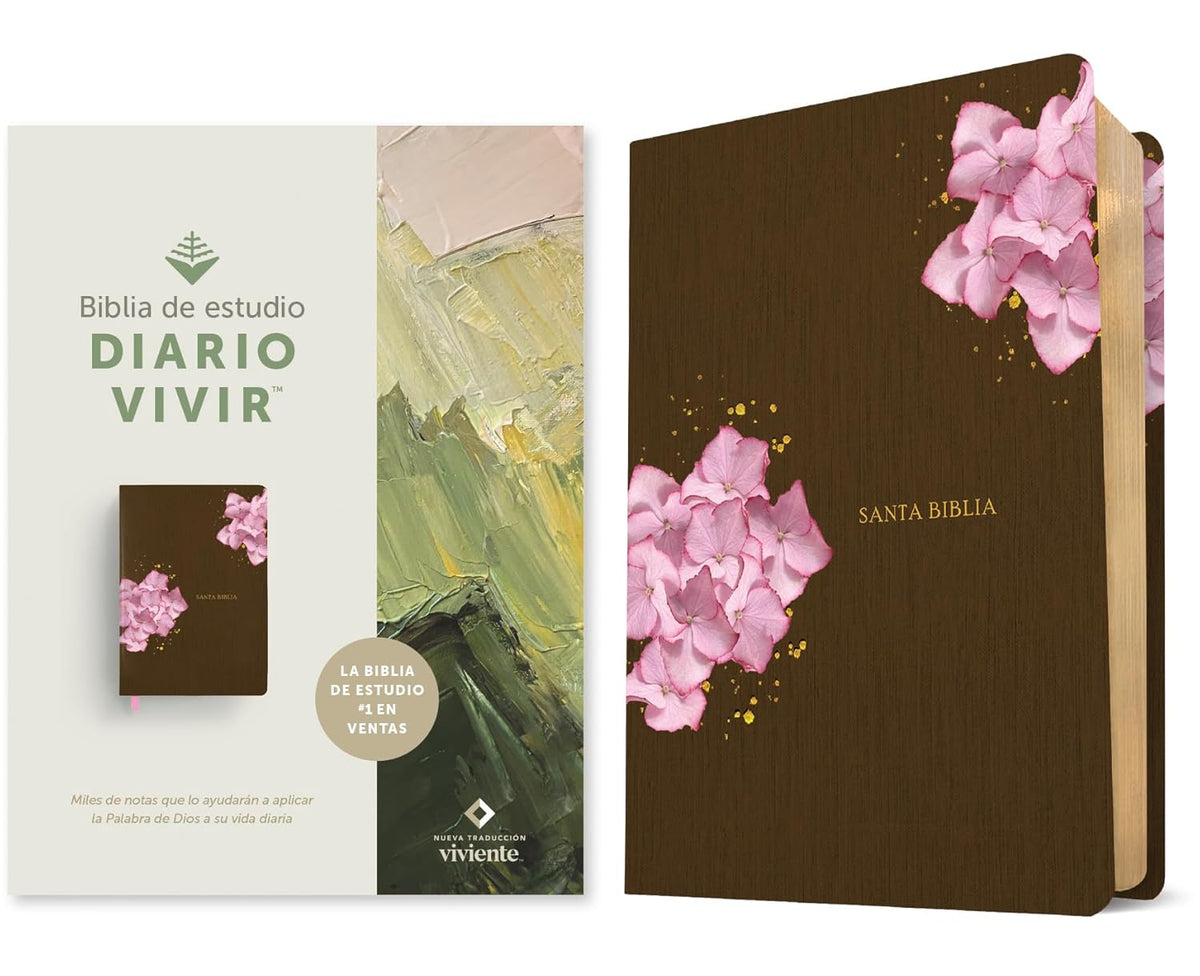 Biblia De Estudio Del Diario Vivir NTV (Sentipiel, Café/Rosa, Letra Roja) (Spanish Edition)