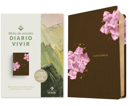 Biblia De Estudio Del Diario Vivir NTV (Sentipiel, Café/Rosa, Letra Roja) (Spanish Edition)