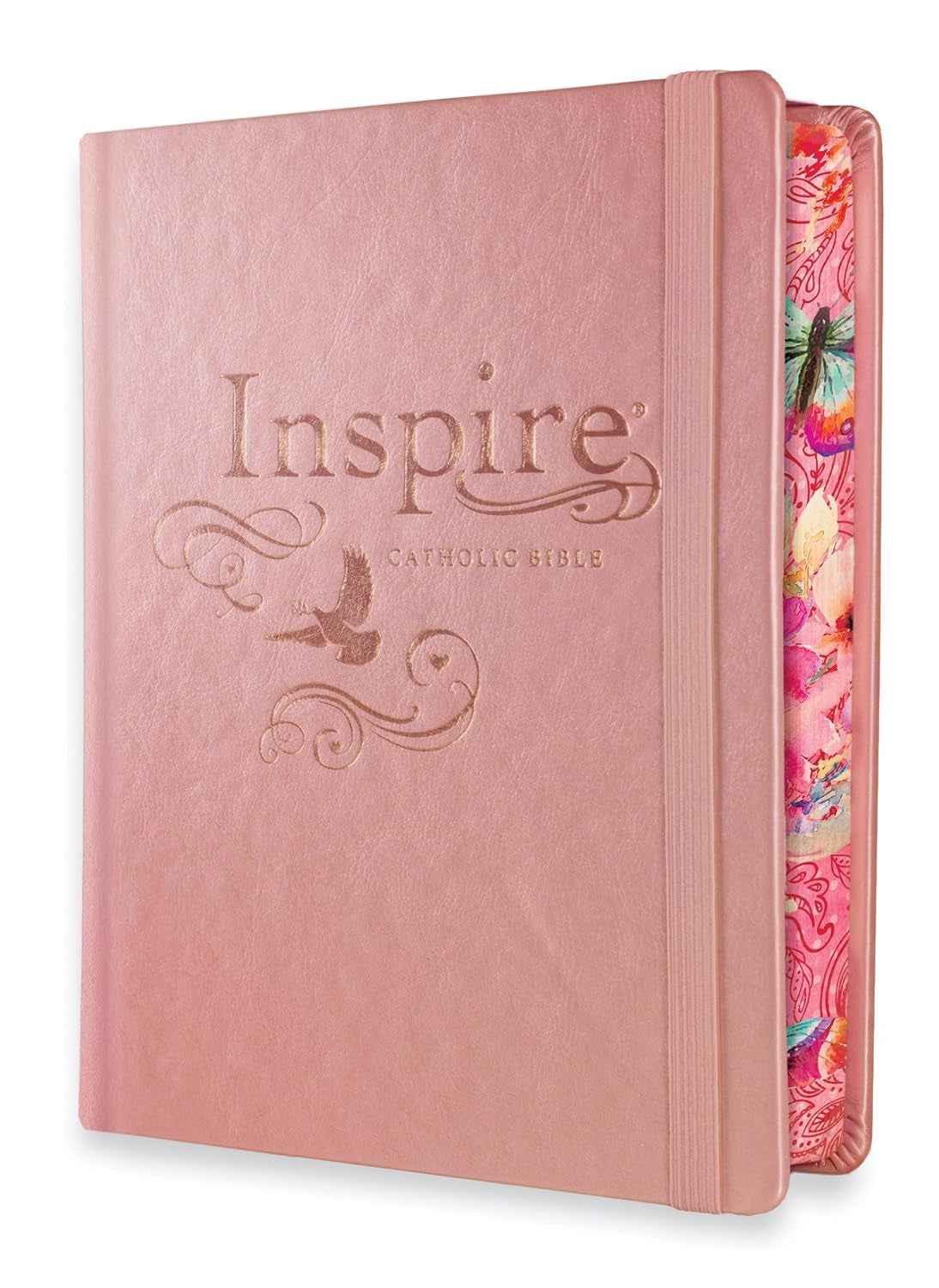 Tyndale NLT Inspire Catholic Bible (Hardcover, Rose Gold): Catholic Coloring Bible–Over 450 Illustrations to Color and Creative Journaling Bible Space, Religious Gifts That Inspire Connection with God
