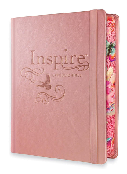 Tyndale NLT Inspire Catholic Bible (Hardcover, Rose Gold): Catholic Coloring Bible–Over 450 Illustrations to Color and Creative Journaling Bible Space, Religious Gifts That Inspire Connection with God