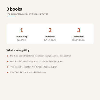 The Empyrean series by Rebecca Yarros — all three published books