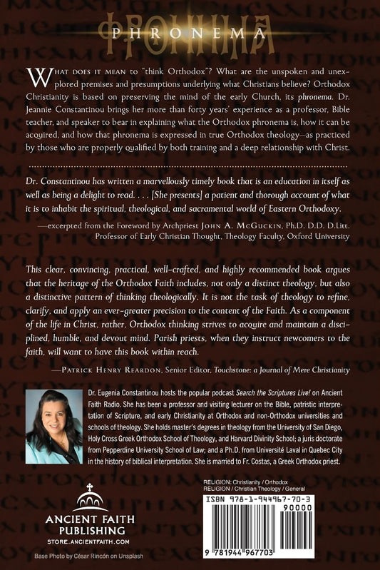Thinking Orthodox: Understanding and Acquiring the Orthodox Christian Mind