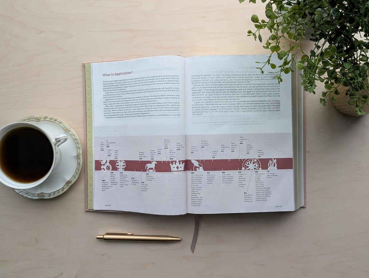 NLT Life Application Study Bible, Third Edition (Hardcover Cloth, Soft Pink, Red Letter)