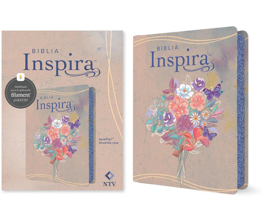 Biblia Inspira NTV Con Filament (Sentipiel, Acuarela Rosa) (Spanish Edition)