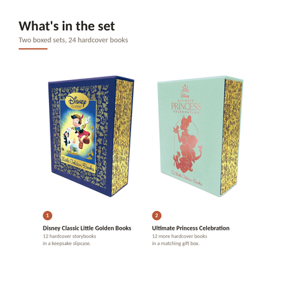 Little Golden Books 24-Book Gift Collection – Disney Classic Boxed Set + Ultimate Princess Boxed Set