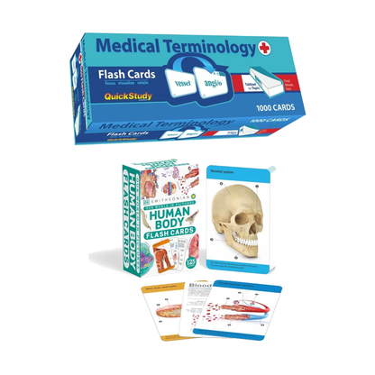 Med Term Kit – Medical Terminology 1000 Flash Cards + Anatomy Flash Cards | Nursing & Med School Study Set